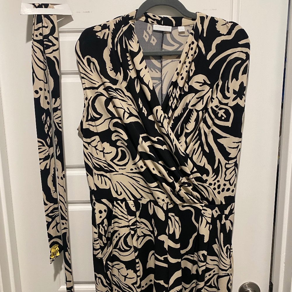 Black and Cream Shorts Romper with sash